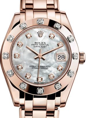 81315 White mother-of-pearl set with diamonds Rolex Pearlmaster