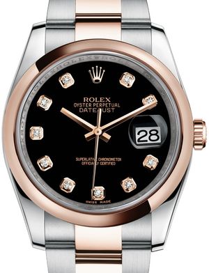 116201 Black set with diamonds Rolex Datejust 36