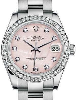 178384 Pink mother-of-pearl set with diamonds Rolex Datejust 31
