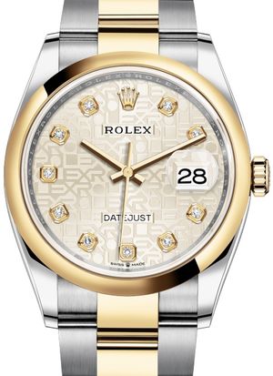 126203 Silver Jubilee design set with diamonds Rolex Datejust 36