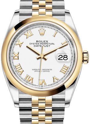 126203 White Roman numeral Jubilee Rolex Datejust 36