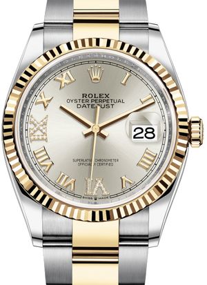 126233 Silver set with diamonds Rolex Datejust 36