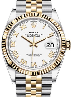 126233 White Roman numeral Jubilee Rolex Datejust 36