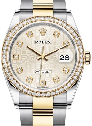 126283RBR Silver Jubilee design set with diamonds Rolex Datejust 36