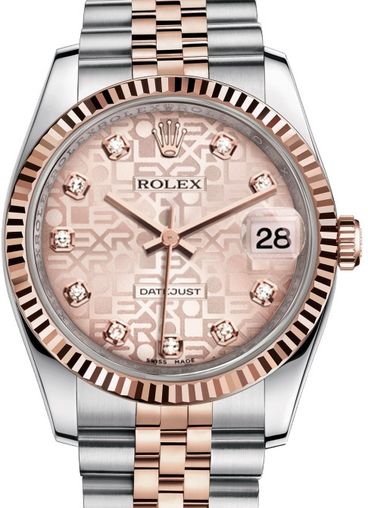 116231 pink Jubilee diamond dial Jubilee Rolex Datejust 36