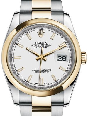 116203 White index Oyster Bracelet Rolex Datejust 36