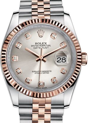 116231 silver diamond dial Jubilee Rolex Datejust 36