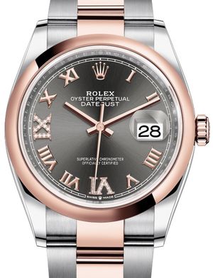 126201 Dark rhodium set with diamonds Rolex Datejust 36