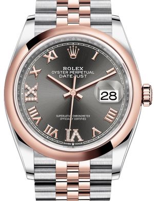 126201 Dark rhodium set with diamonds Jubilee Rolex Datejust 36