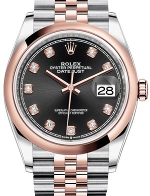 126201 Black set with diamonds Jubilee Rolex Datejust 36