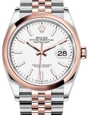 126201 White longlasting blue luminescence Jubilee Rolex Datejust 36