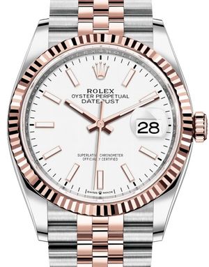 126231 White Chromalight Jubilee Rolex Datejust 36