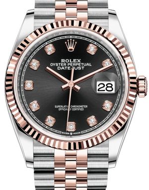 126231 Black set with diamonds Jubilee Rolex Datejust 36
