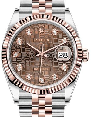 126231 Chocolate Jubilee design set with diamonds Rolex Datejust 36