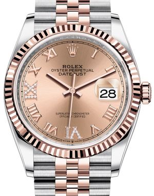 126231 Rose set with diamonds Rolex Datejust 36