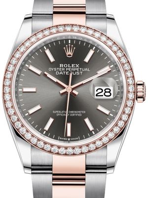 126281RBR Dark rhodium Chromalight Rolex Datejust 36