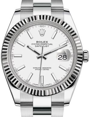 126334 White Index Rolex Datejust 41