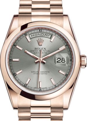 118205 Rhodium long-lasting blue luminescence Rolex Day-Date 36