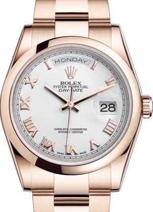 118205 White with gold Roman numerals Rolex Day-Date 36