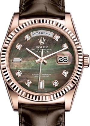 118135 Black mother-of-pearl set with diamonds Rolex Day-Date 36