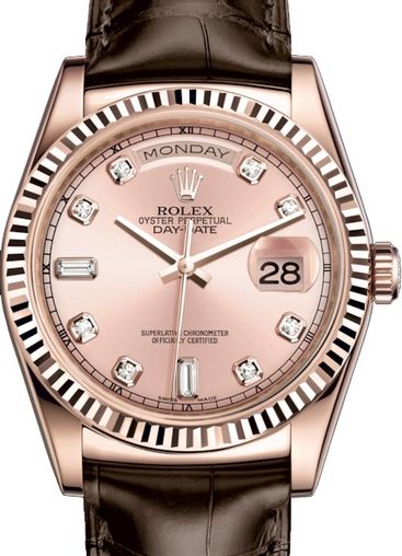 118135 Pink set with diamonds Rolex Day-Date 36
