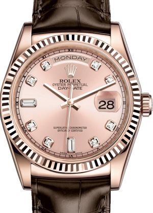 118135 Pink set with diamonds Rolex Day-Date 36