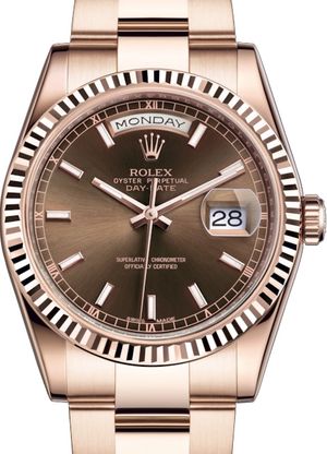 118235 Chocolate long-lasting blue luminescence Rolex Day-Date 36