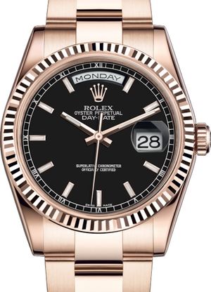 118235 Black long-lasting blue luminescence Rolex Day-Date 36