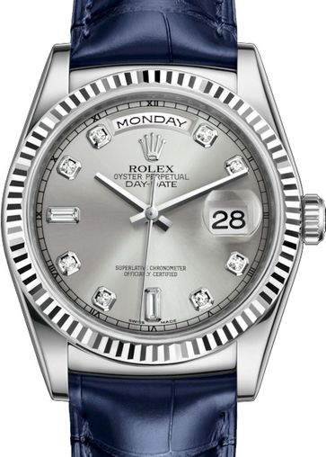 118139 Silver set with diamonds Rolex Day-Date 36