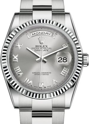 118239 Rhodium Roman numerals Rolex Day-Date 36