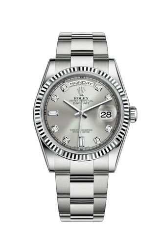 118239 Silver set with diamonds Rolex Day-Date 36