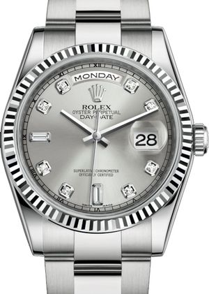 118239 Silver set with diamonds Rolex Day-Date 36