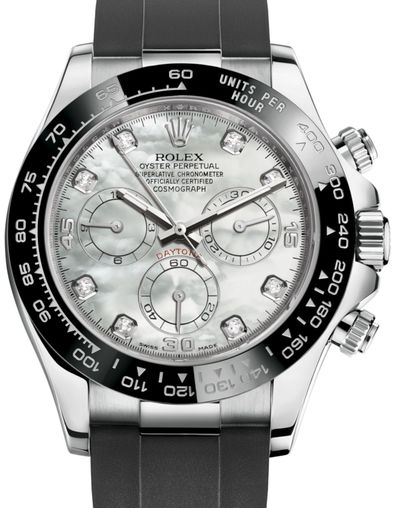 116519LN White mother-of-pearl set with diamonds Rolex Cosmograph Daytona