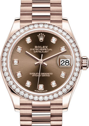 278285RBR Chocolate set with diamonds Rolex Datejust 31