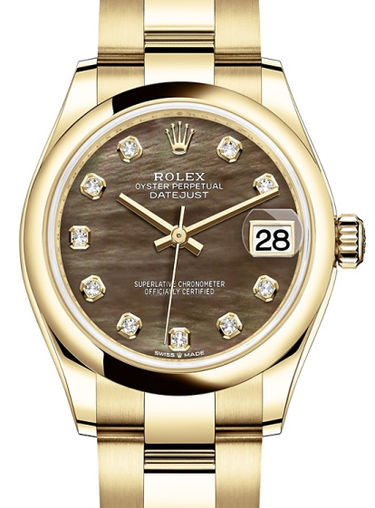 278248 Black mother-of-pearl set with diamonds Rolex Datejust 31