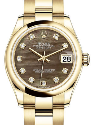 278248 Black mother-of-pearl set with diamonds Rolex Datejust 31