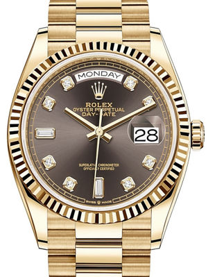 128238 Dark grey set with diamonds Rolex Day-Date 36