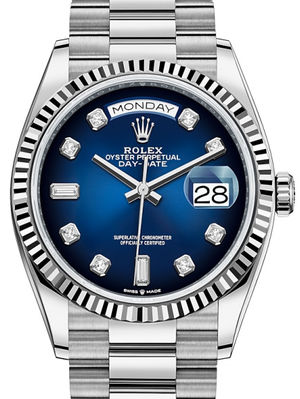 128239 Blue ombre set with diamonds Rolex Day-Date 36