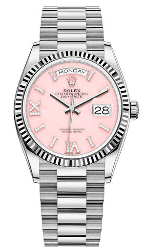 128239 Pink opal set with diamonds Rolex Day-Date 36