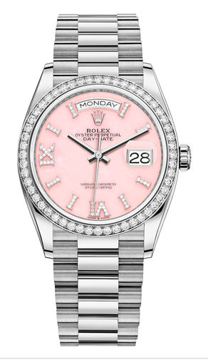 128349RBR Pink opal set with diamonds Rolex Day-Date 36