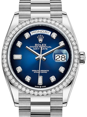 128349RBR Blue ombre set with diamonds Rolex Day-Date 36