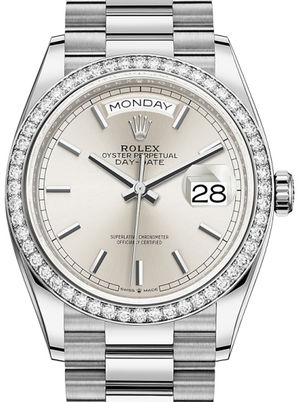 128349RBR Silver Rolex Day-Date 36