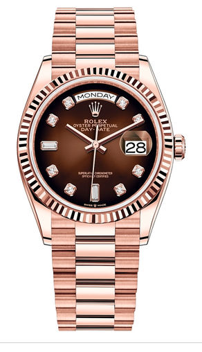 128235 Brown ombre set with diamonds Rolex Day-Date 36