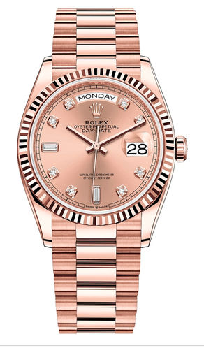 128235 Rose colour set with diamonds Rolex Day-Date 36