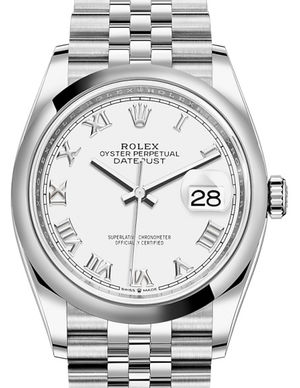 126200 White Roman Rolex Datejust 36
