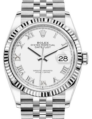 126234 White Roman Rolex Datejust 36