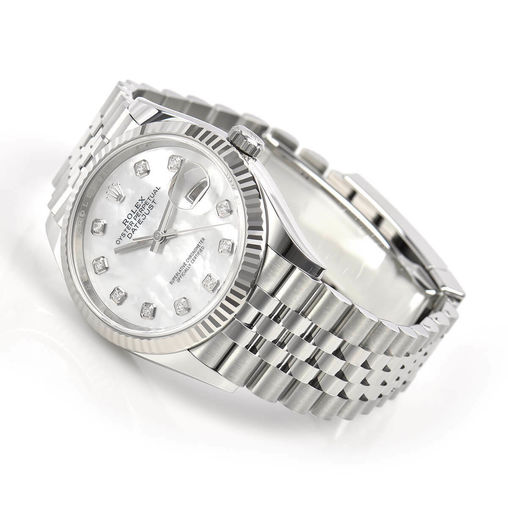 126234 White mother-of-pearl set with diamonds Rolex Datejust 36