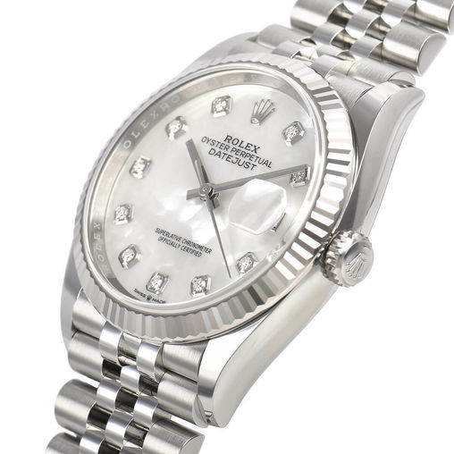 126234 White mother-of-pearl set with diamonds Rolex Datejust 36