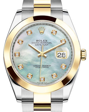126303 White mother-of-pearl set with diamonds Rolex Datejust 41