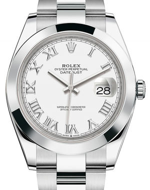 126300 White Roman Rolex Datejust 41
